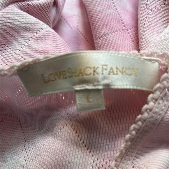 LoveShackFancy Pink Tie Dye Long Sleeve Tee size Large - Picture 4 of 5